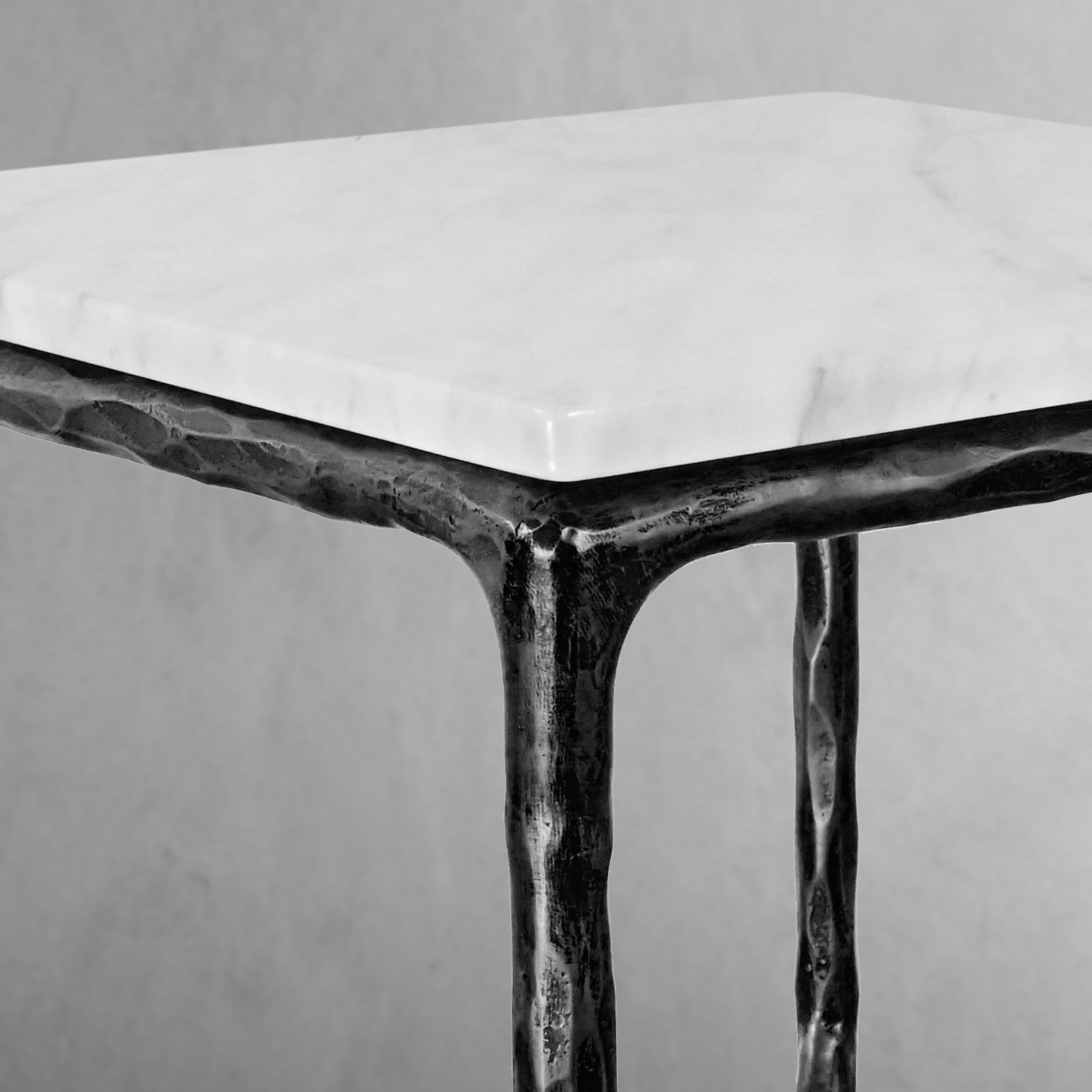 Thaddeus Mabrble Top Square Side Table 18" 22"