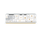 Luxury Modern TV Stand Cabinet with Geometric Design & Hidden Storage