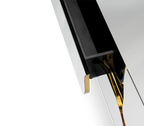 Luxury Black Gold TV Stand Cabinet with Sculptural Design & Media Storage
