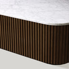Finnley Solid Wood Coffee Table with Stone Top Center Tea Table