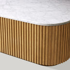 Finnley Solid Wood Coffee Table with Stone Top Center Tea Table