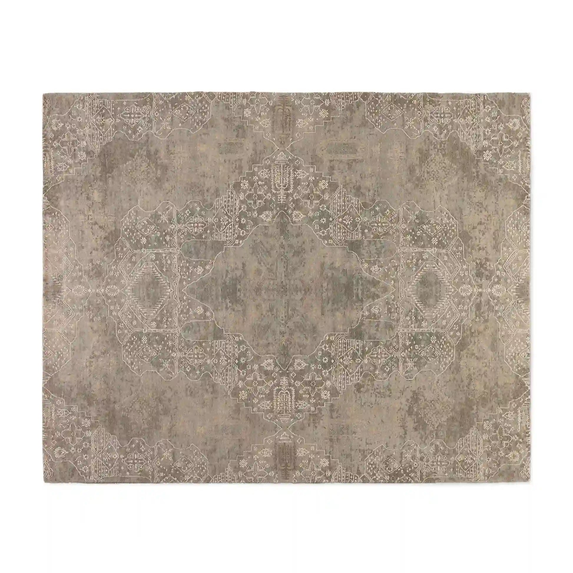 Luvka Wolle handgetufteter Teppich Klassische Inspiration & Modernes Design Teppich Modern Vintage Reliefmuster Stil