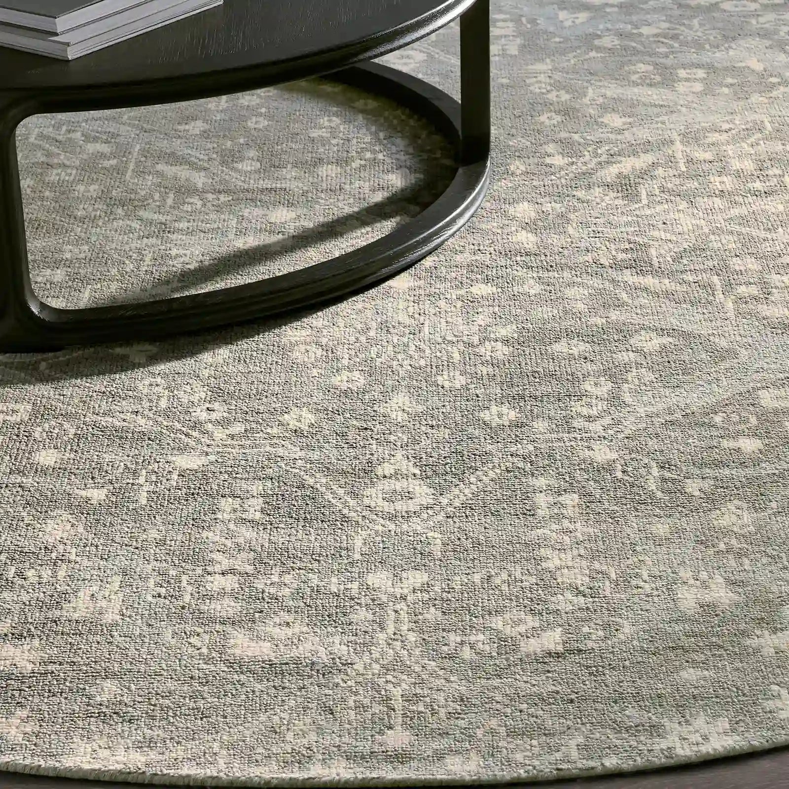 Faymynte Hand-Knotted Round Rug Persian-Style Versatile Round Carpet