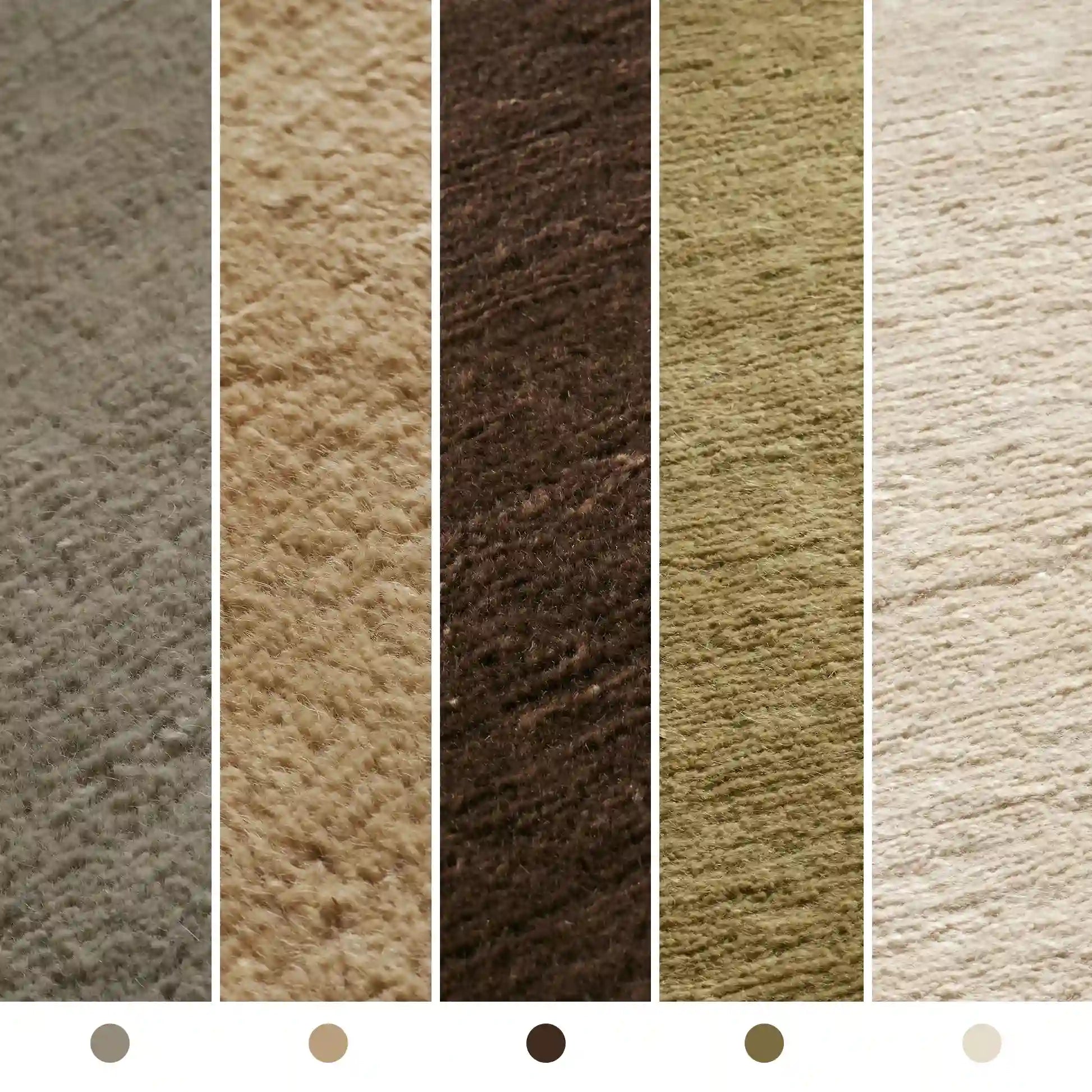 Cashmere Blend Hand-Knotted Wool Area Rug Soft & Durable Plush Carpet Modern Minimalist Solid Color Textured Style