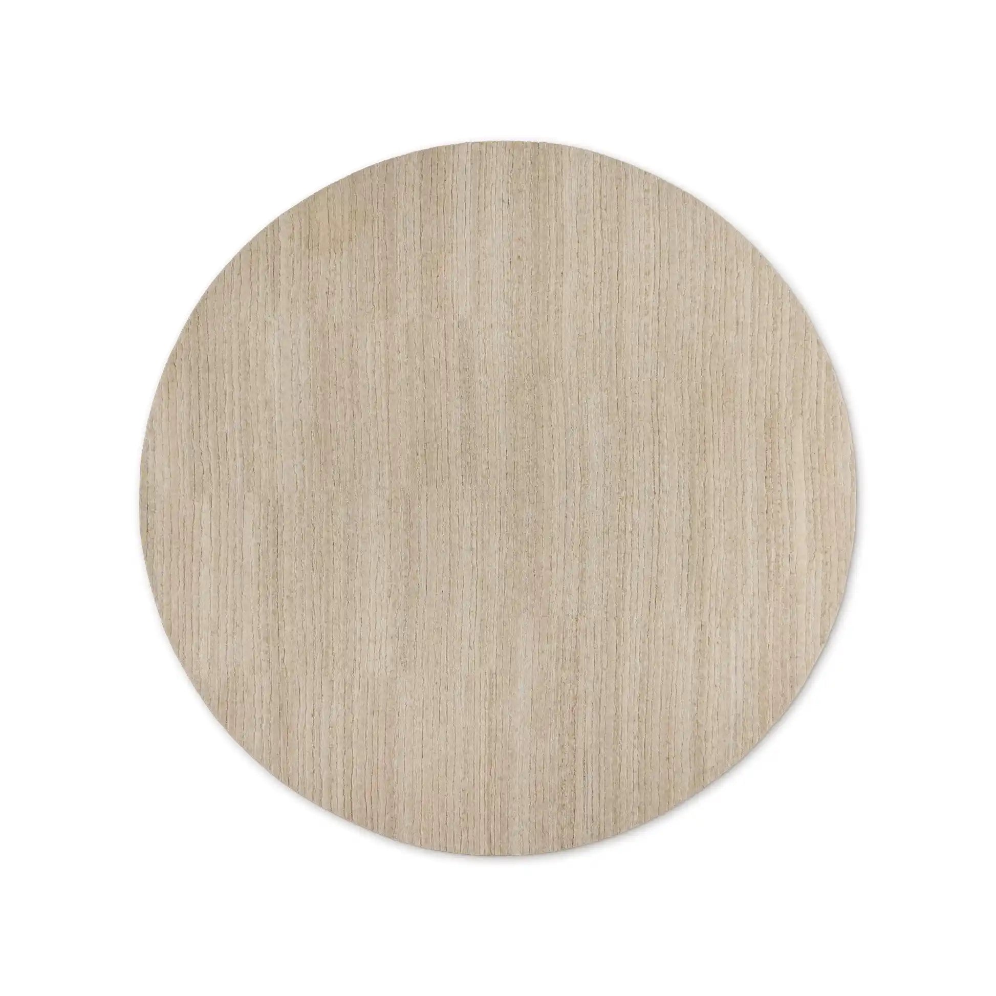 Novra Hand Tufted Round Wool Rug in Natural Palette Carpet Minimalist Natural Wood Grain Style