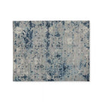 Stynson Indigo handgetufteter Aquarell-Teppich aus Wolle, verwaschener Vintage-Stil