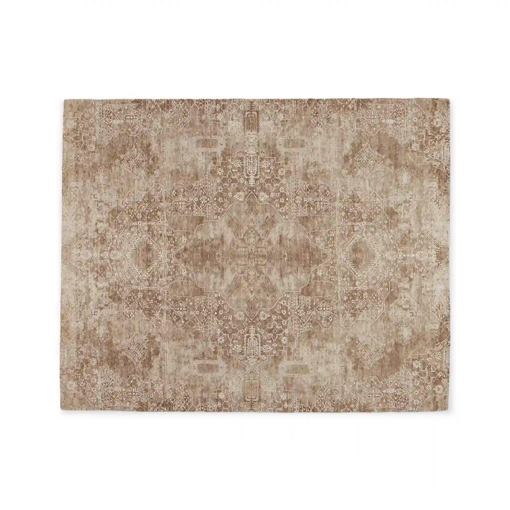 Lucira 6' x 9' Brown Hand Tufted Rug from Wool Yarns Carpet Vintage Distressed Relief Style