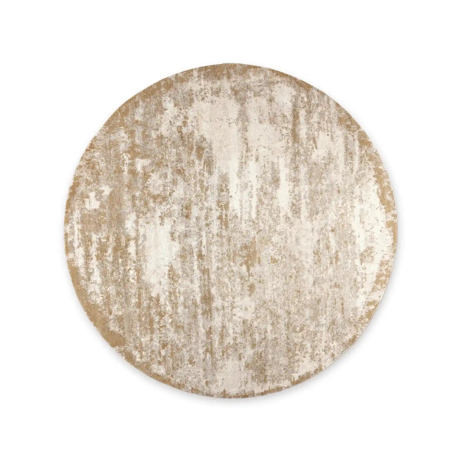 Vyona Hand Tufted Round Rug in Fog or Sand Tones Carpet Wabi-Sabi Patina Textured Style