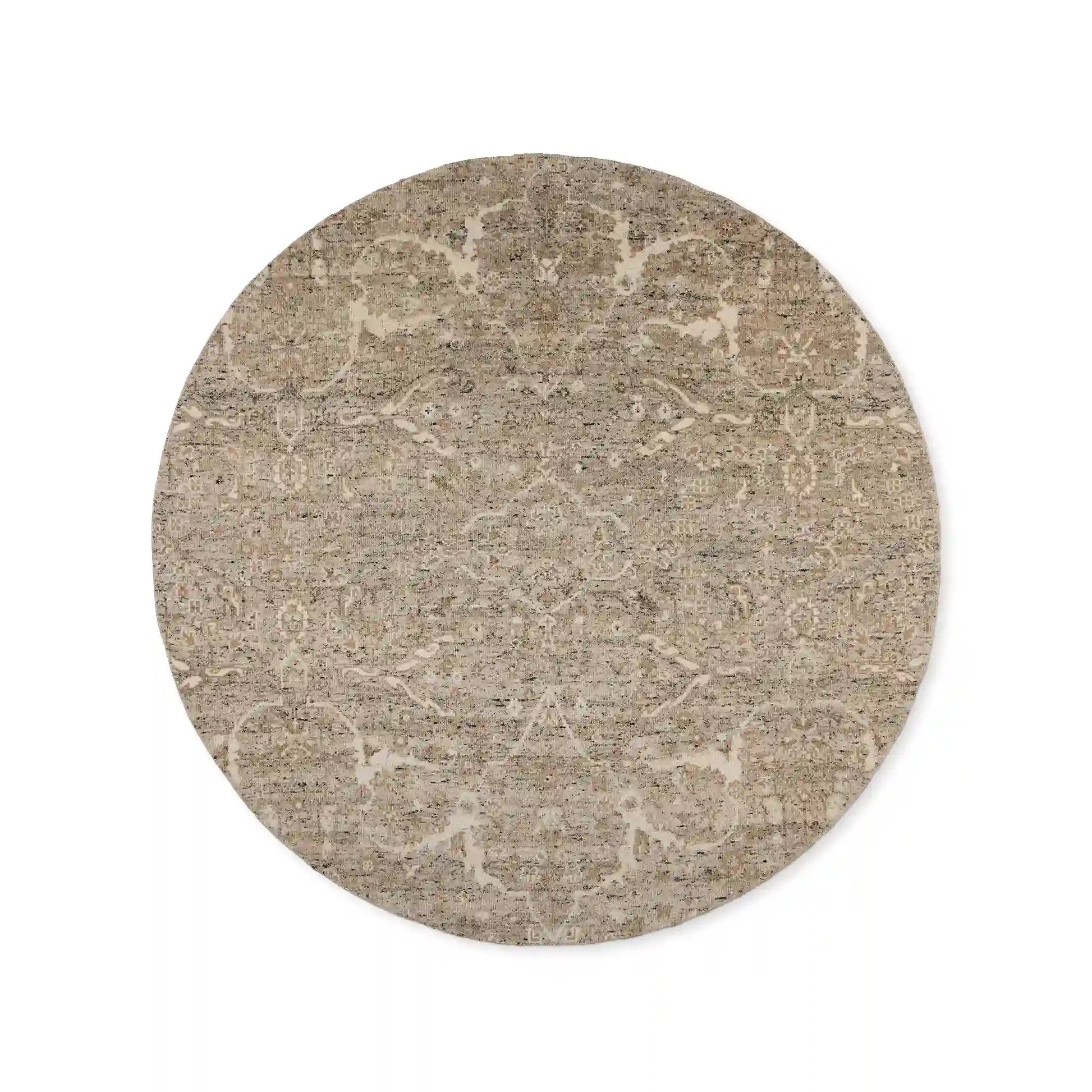 Faymynte Hand-Knotted Round Rug Persian-Style Versatile Round Carpet