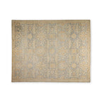 Syanna Wool Hand Tufted Rug in Blue or Moss Layered Design Versatile Carpet Traditional Persian Light Vintage Style