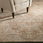Lucira 6' x 9' Brown Hand Tufted Rug from Wool Yarns Carpet Vintage Distressed Relief Style