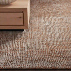 Fostra Modern Hand-Knotted Wool Rayon Area Rug Vintage Distressed Freeform Grid-Inspired Style Carpet