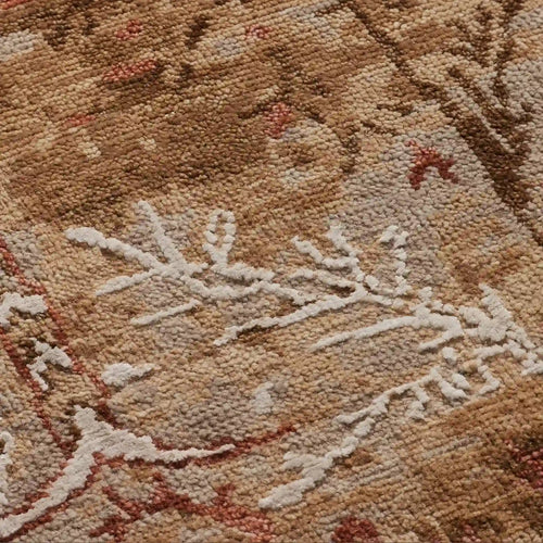 Tapis noué à la main Kastyl – style vintage moderne vieilli, motif nature