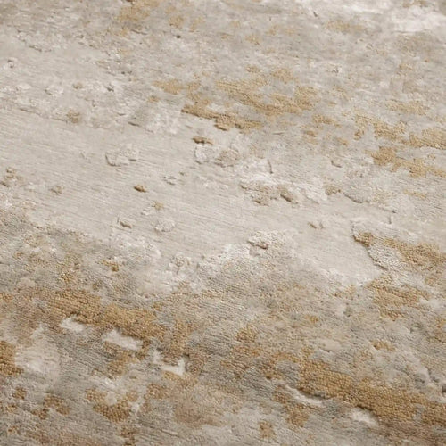 Tapis rond touffeté main Vyona tons brume ou sable Tapis style patine texturé Wabi-Sabi