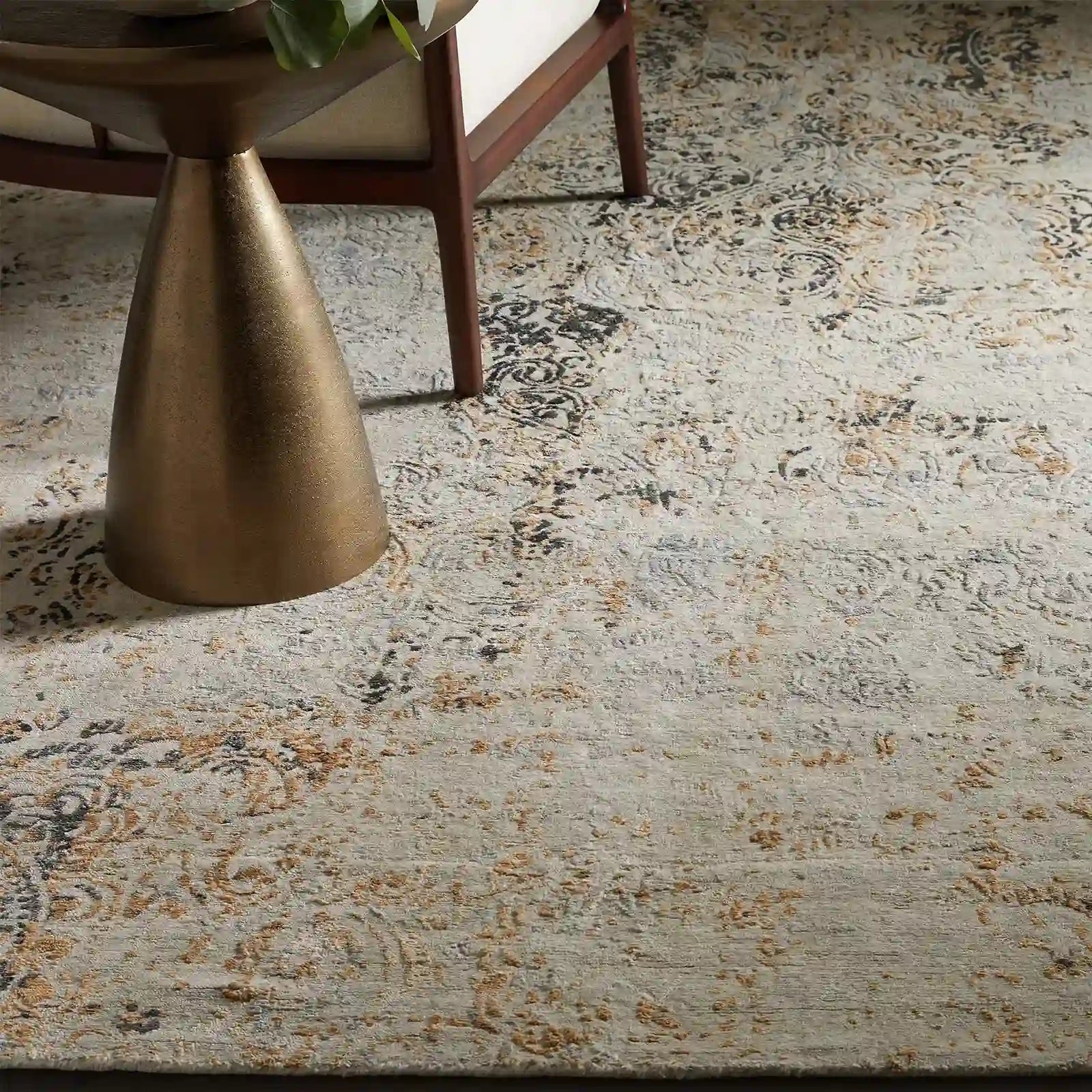 Tapis Harlowe en laine et viscose tufté main Tapis de haute qualité avec une touche artistique rétro et une sensation chaleureuse