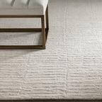 Artym Hand-Knotted Rayon Wool Area Rug Modern Minimalist Textured Style Carpet