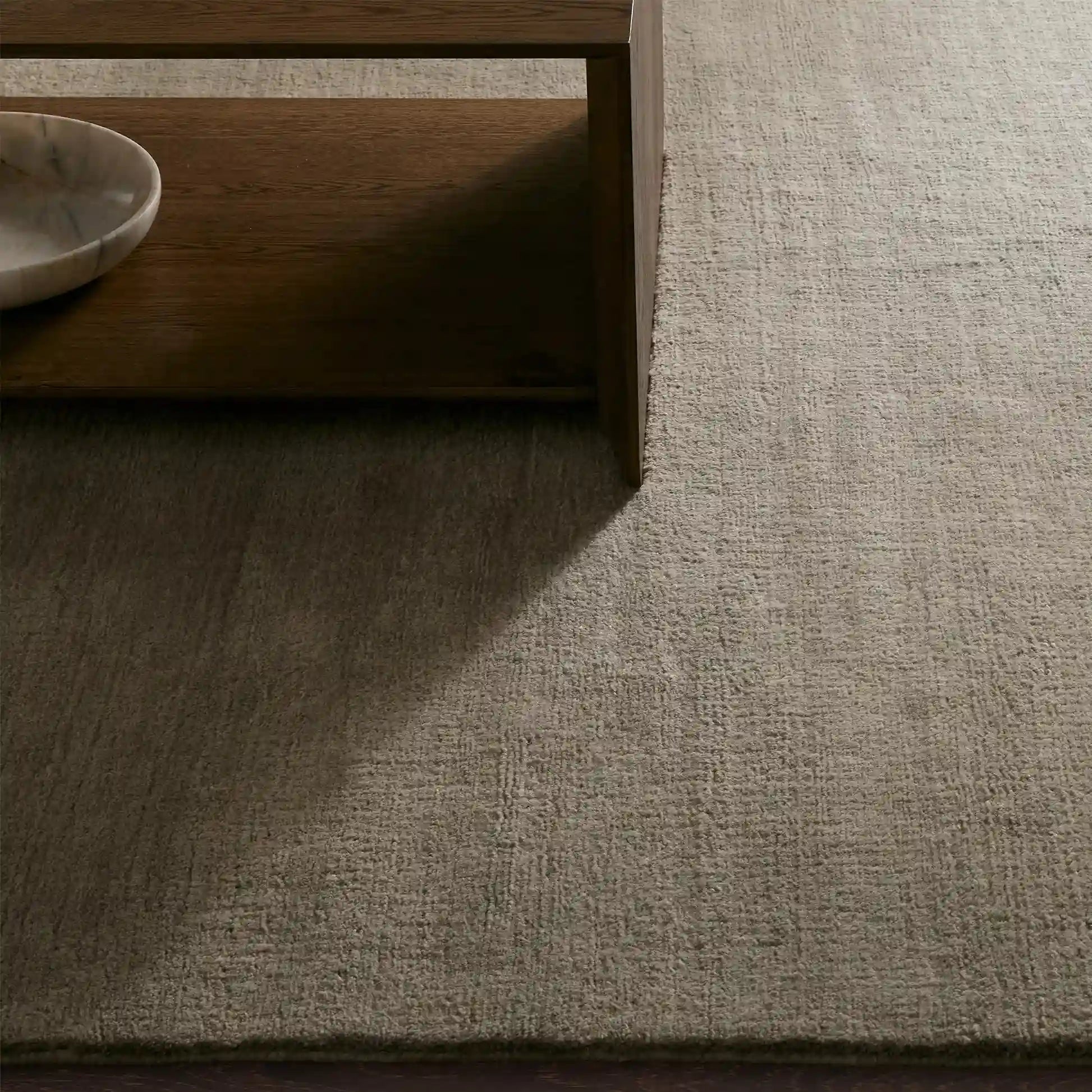 Cashmere Blend Hand-Knotted Wool Area Rug Soft & Durable Plush Carpet Modern Minimalist Solid Color Textured Style