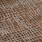 Fostra Modern Hand-Knotted Wool Rayon Area Rug Vintage Distressed Freeform Grid-Inspired Style Carpet