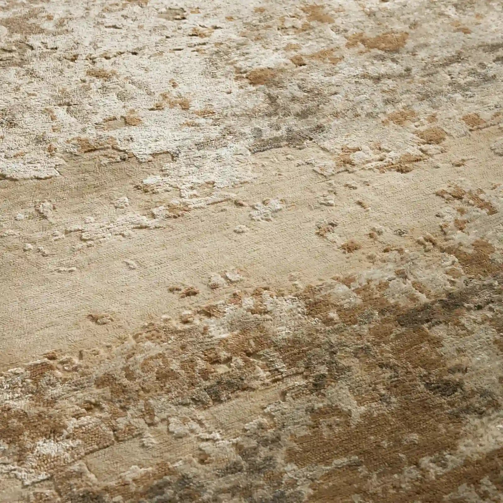 Vyona Hand Tufted Round Rug in Fog or Sand Tones Carpet Wabi-Sabi Patina Textured Style
