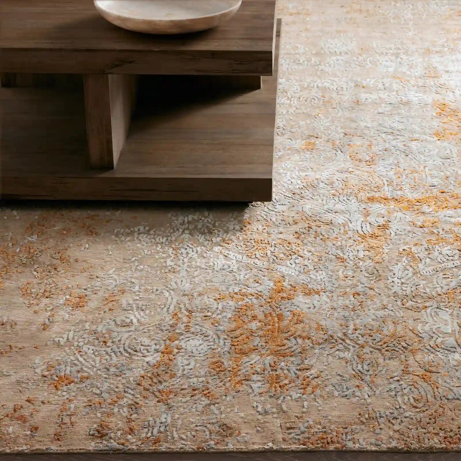 Tapis Harlowe en laine et viscose tufté main Tapis de haute qualité avec une touche artistique rétro et une sensation chaleureuse