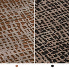 Fostra Modern Hand-Knotted Wool Rayon Area Rug Vintage Distressed Freeform Grid-Inspired Style Carpet