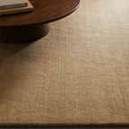 Cashmere Blend Hand-Knotted Wool Area Rug Soft & Durable Plush Carpet Modern Minimalist Solid Color Textured Style