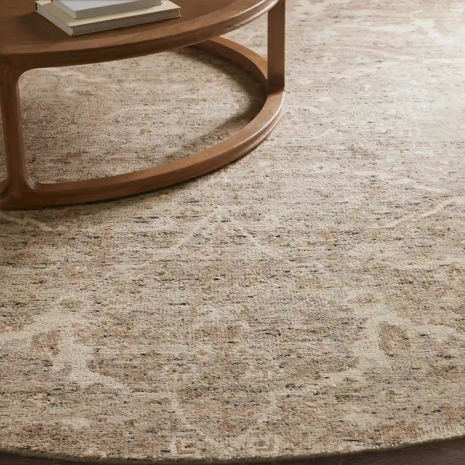 Faymynte Hand-Knotted Round Rug Persian-Style Versatile Round Carpet