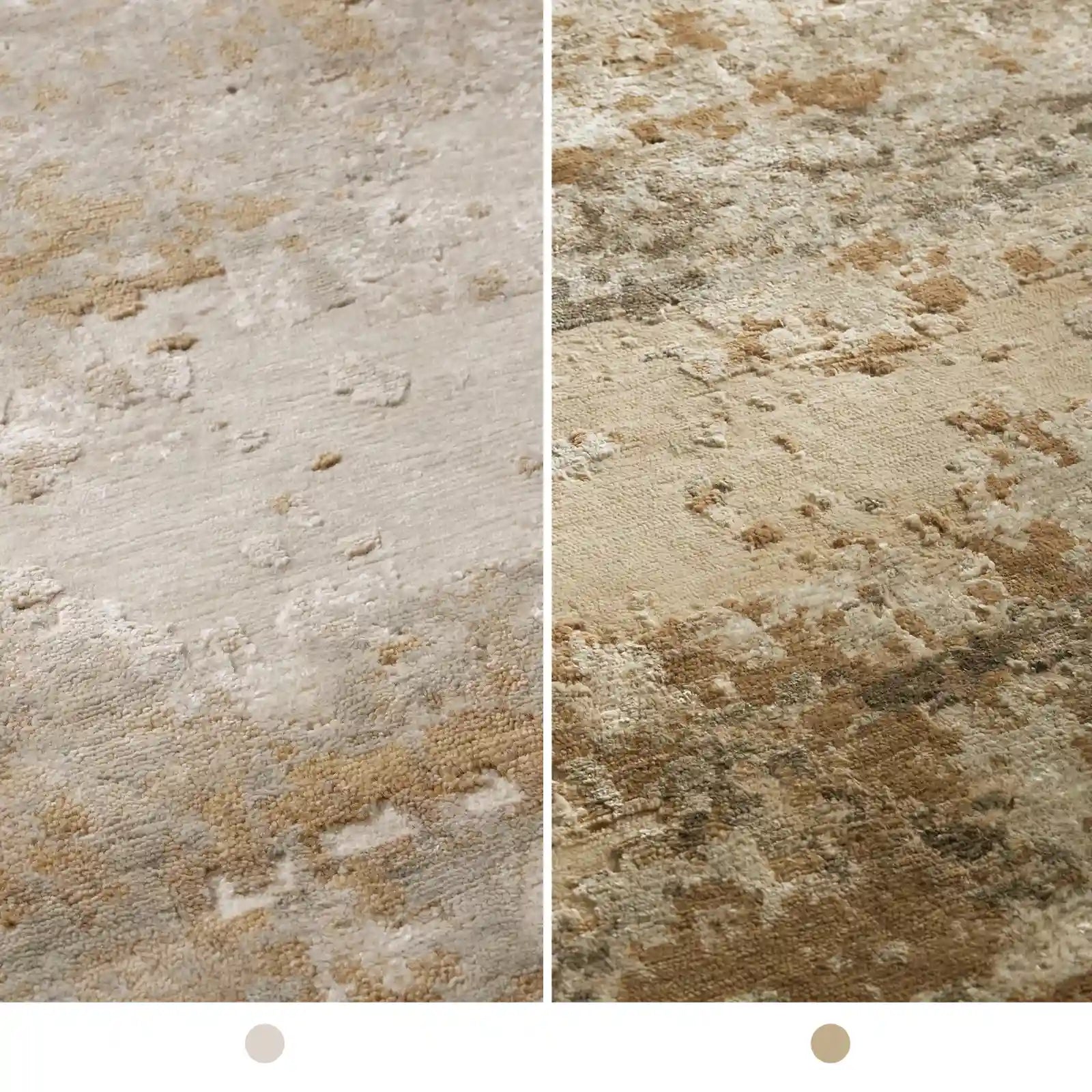 Vyona Hand Tufted Round Rug in Fog or Sand Tones Carpet Wabi-Sabi Patina Textured Style