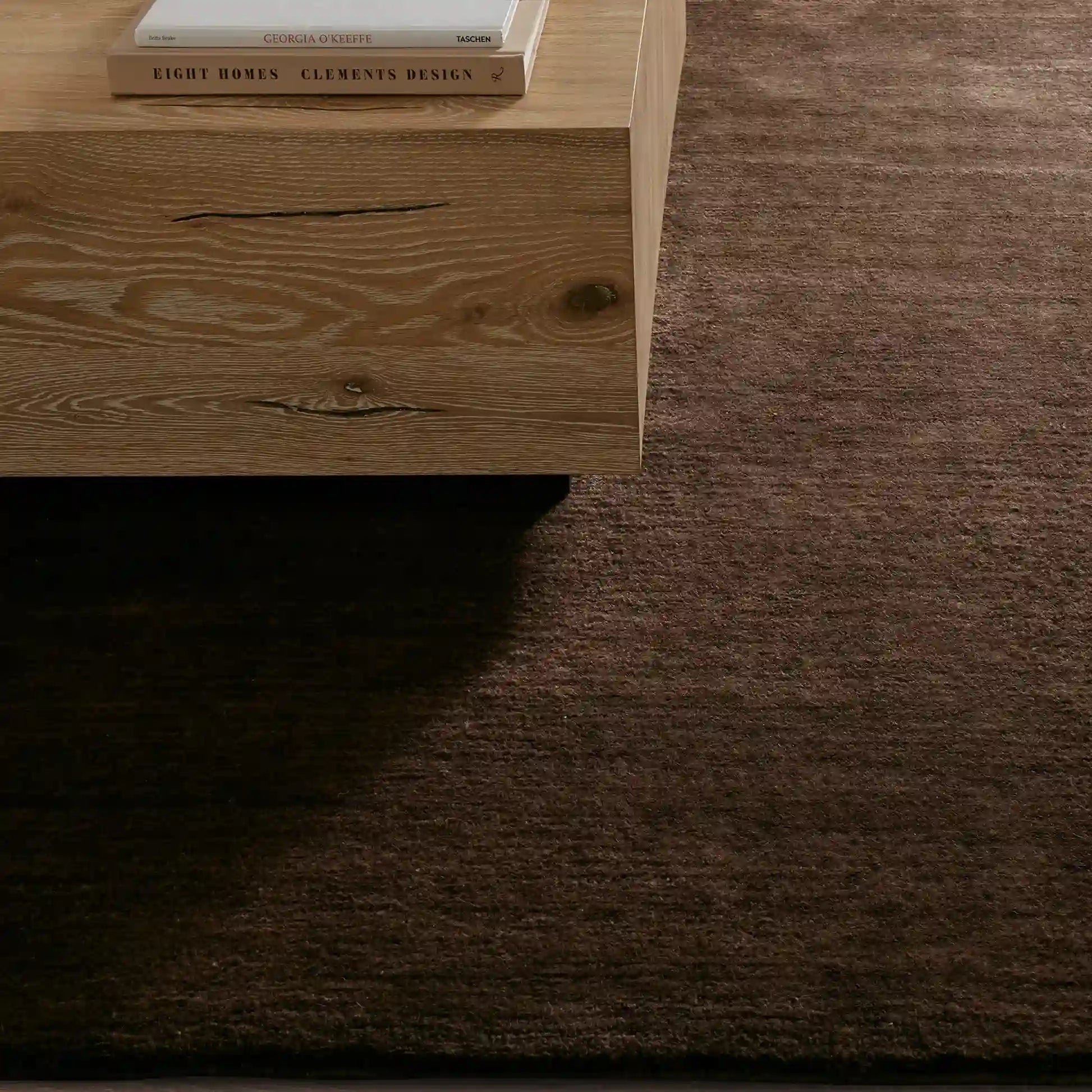 Cashmere Blend Hand-Knotted Wool Area Rug Soft & Durable Plush Carpet Modern Minimalist Solid Color Textured Style