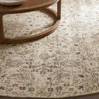 Faymynte Hand-Knotted Round Rug Persian-Style Versatile Round Carpet