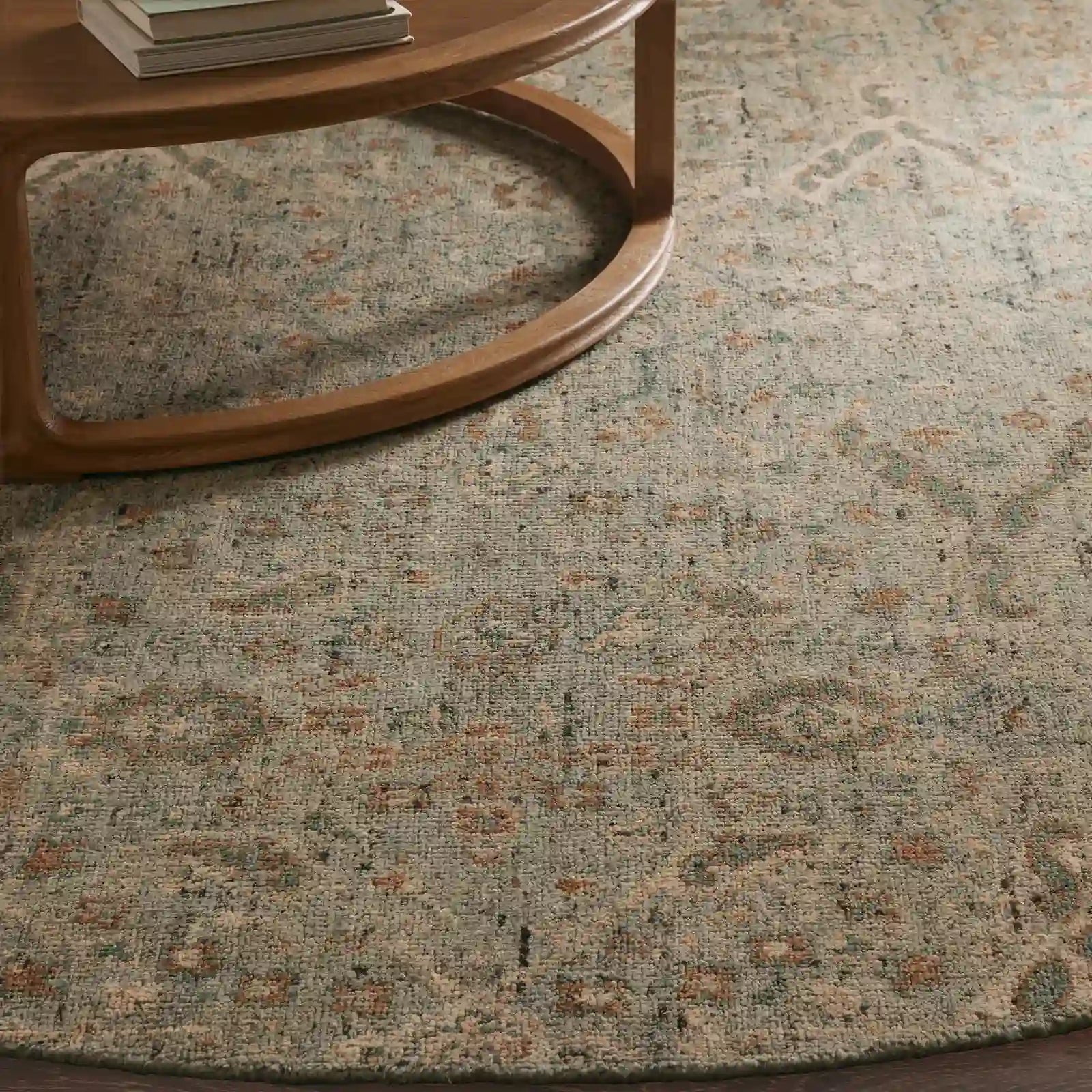 Faymynte Hand-Knotted Round Rug Persian-Style Versatile Round Carpet