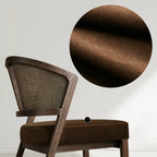 Aimee Wooden Dining Chair with Rattan Cane Back Upholstered Midcentury Living Room Chairs