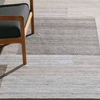 Akira Grey Performance Rug from 100% Polyester Yarns Carpet Modern Geometric Patchwork Style