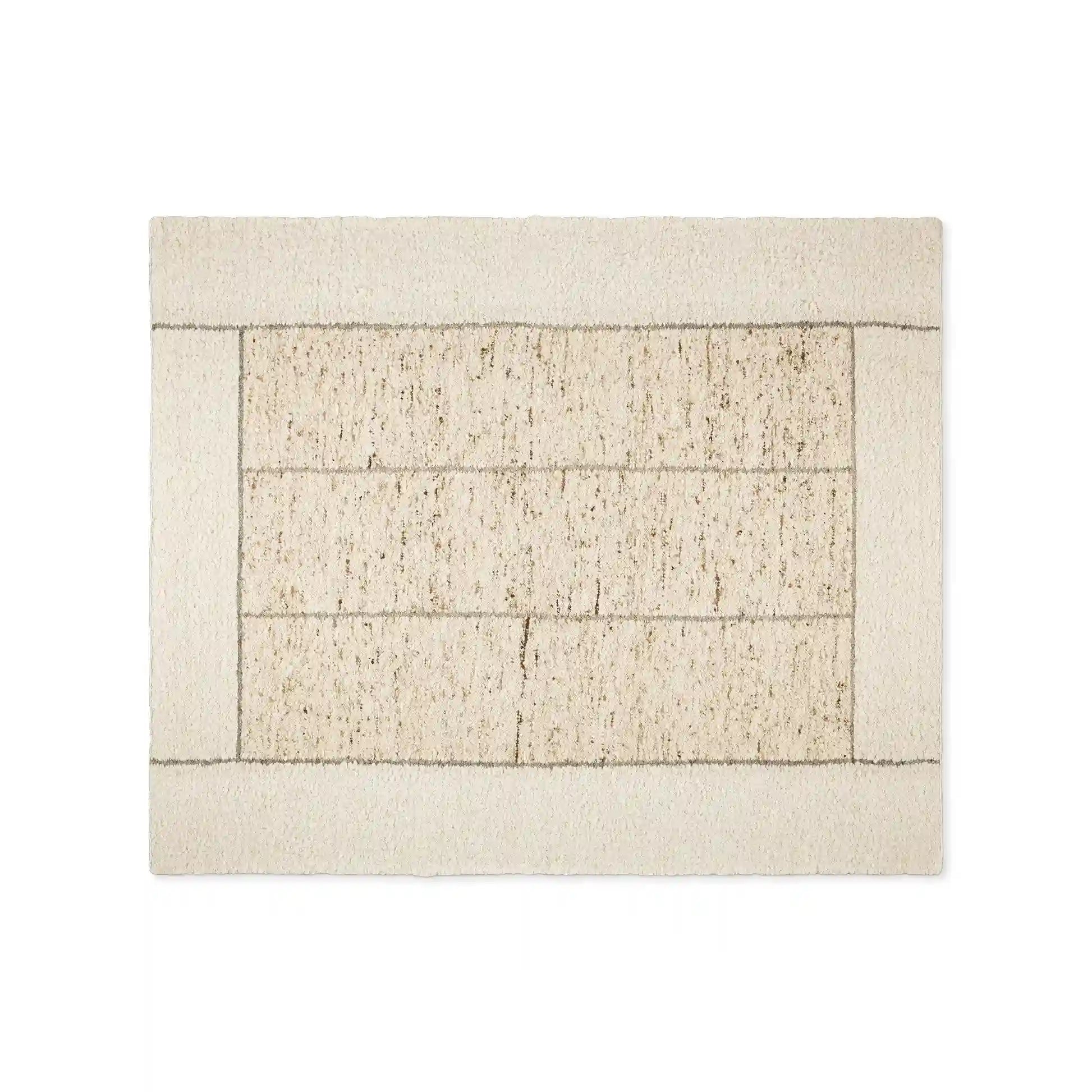 Alora Ivory & Brown Wool Rug from Chunky Wool Yarns Carpet Modern Farmhouse Minimalist Style