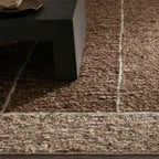 Alora Ivory & Brown Wool Rug from Chunky Wool Yarns Carpet Modern Farmhouse Minimalist Style