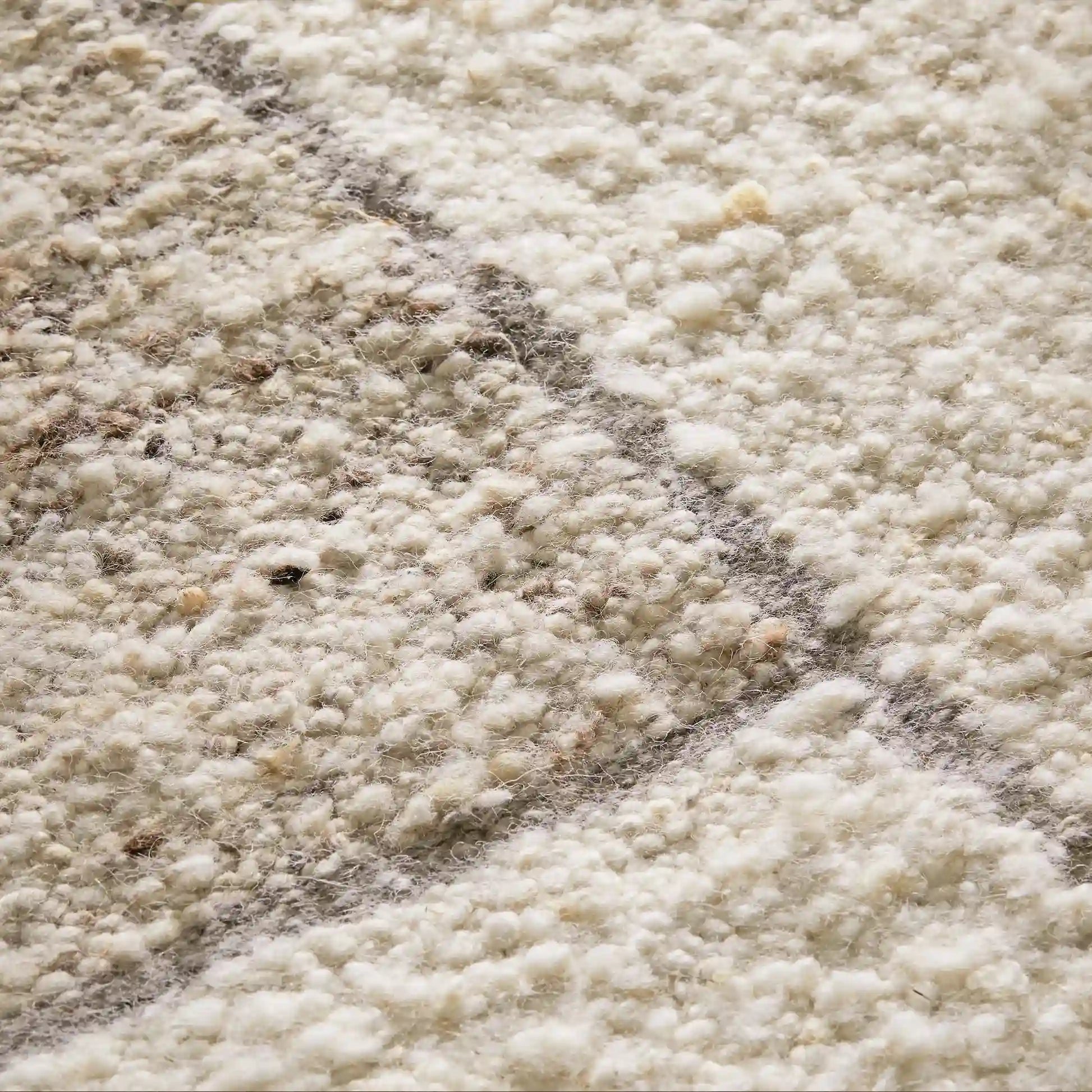 Alora Ivory & Brown Wool Rug from Chunky Wool Yarns Carpet Modern Farmhouse Minimalist Style