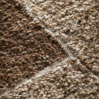 Alora Ivory & Brown Wool Rug from Chunky Wool Yarns Carpet Modern Farmhouse Minimalist Style