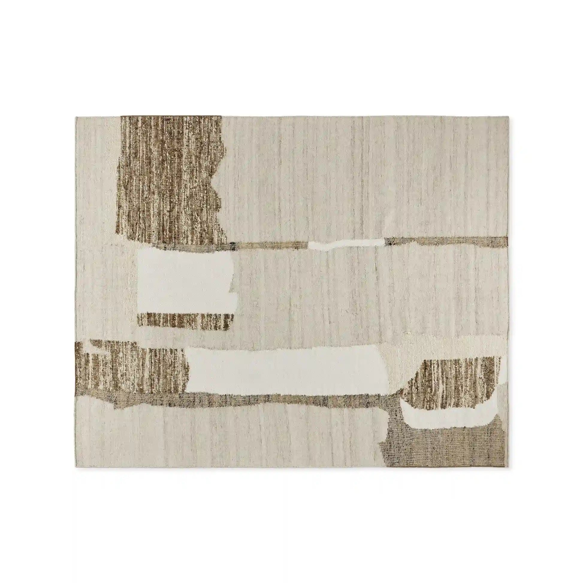 Briora Naturwollteppich Abstrakte Muster & Naturtöne Teppich Moderne Schlichtheit Bohème-Collage Strukturierter Stil