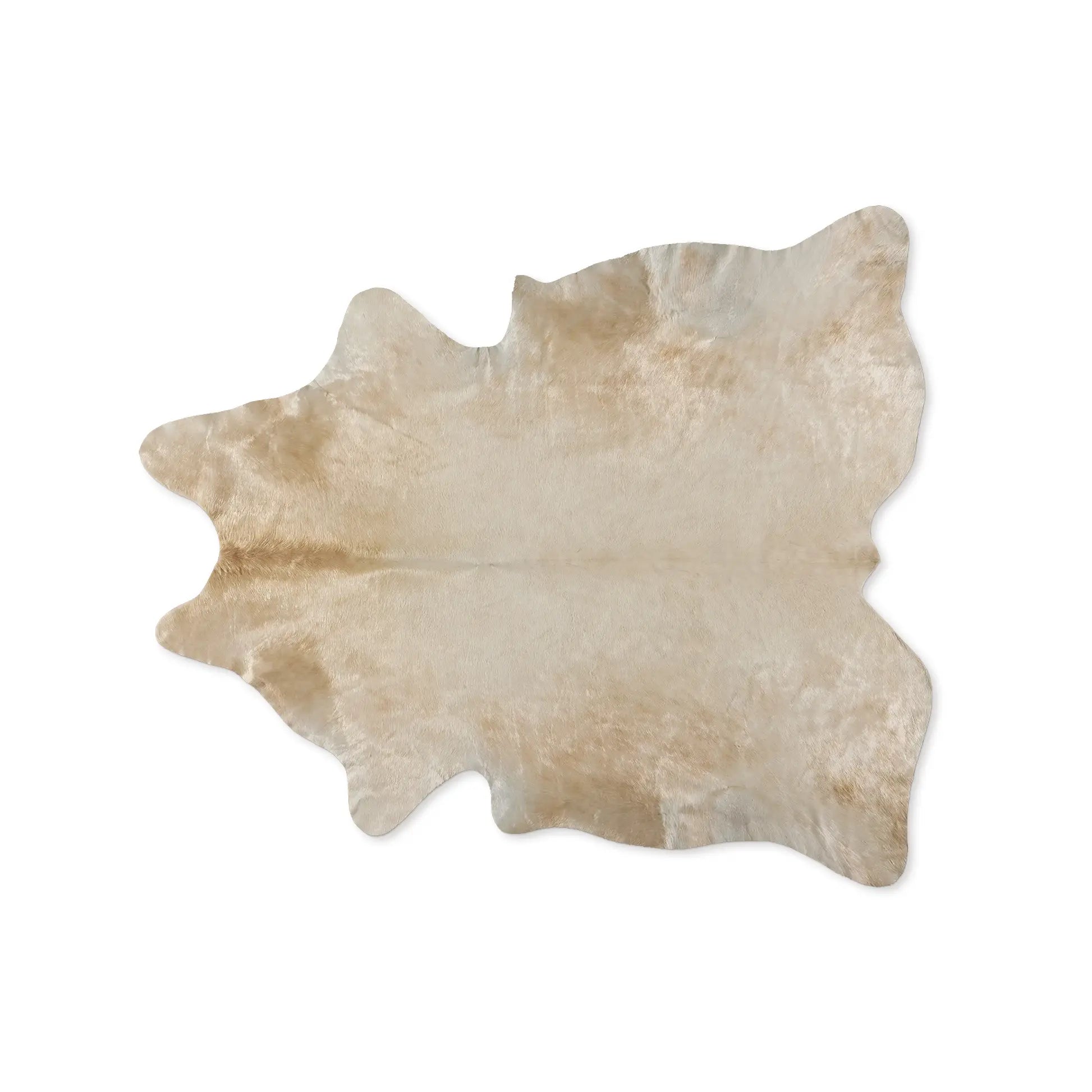 Tapis en peau de vache Caravelle Crème Caramel, forme irrégulière, style moderne rustique