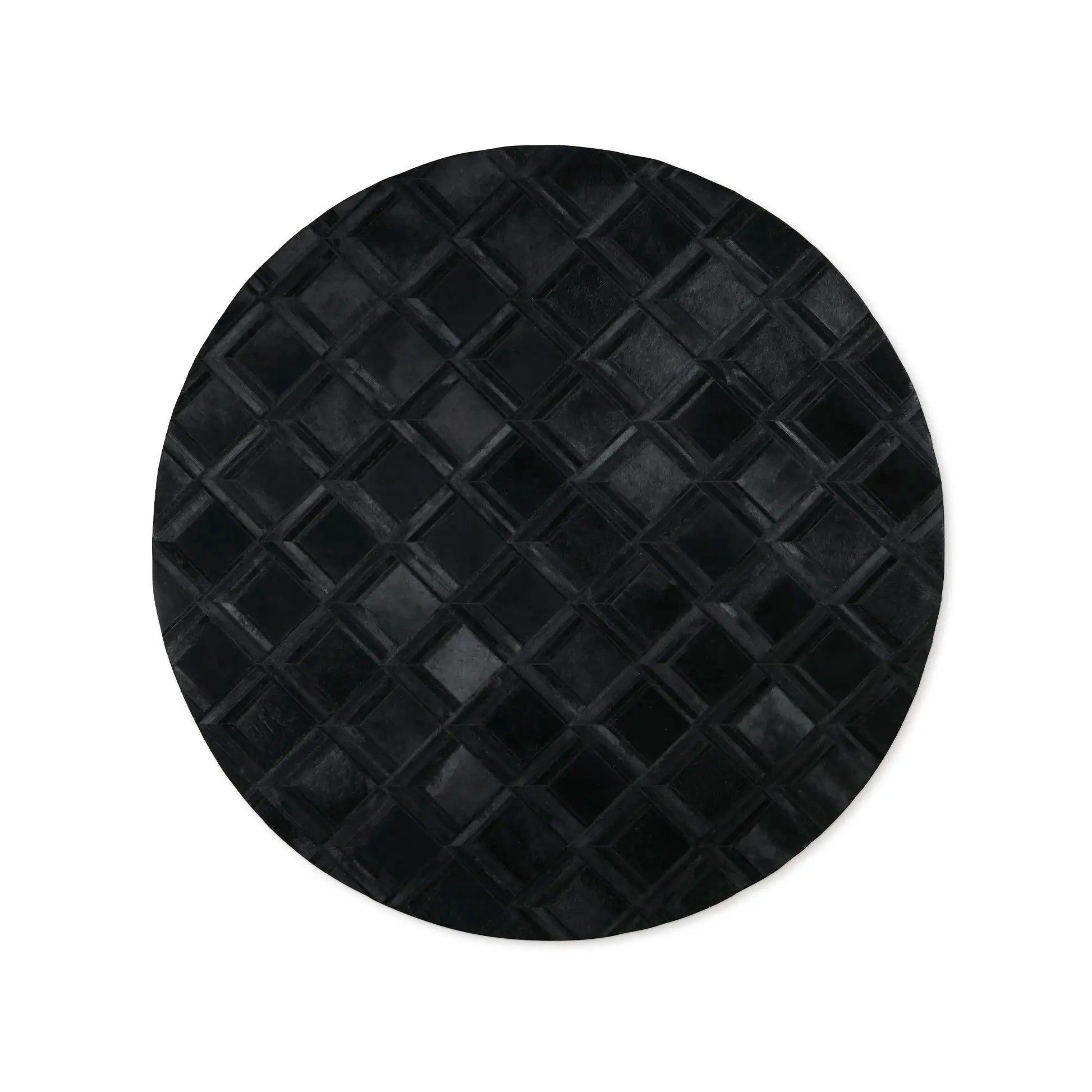 Grira Runder Teppich aus Naturfell Modern Luxuriöser geometrischer Teppich im Fell-Stil
