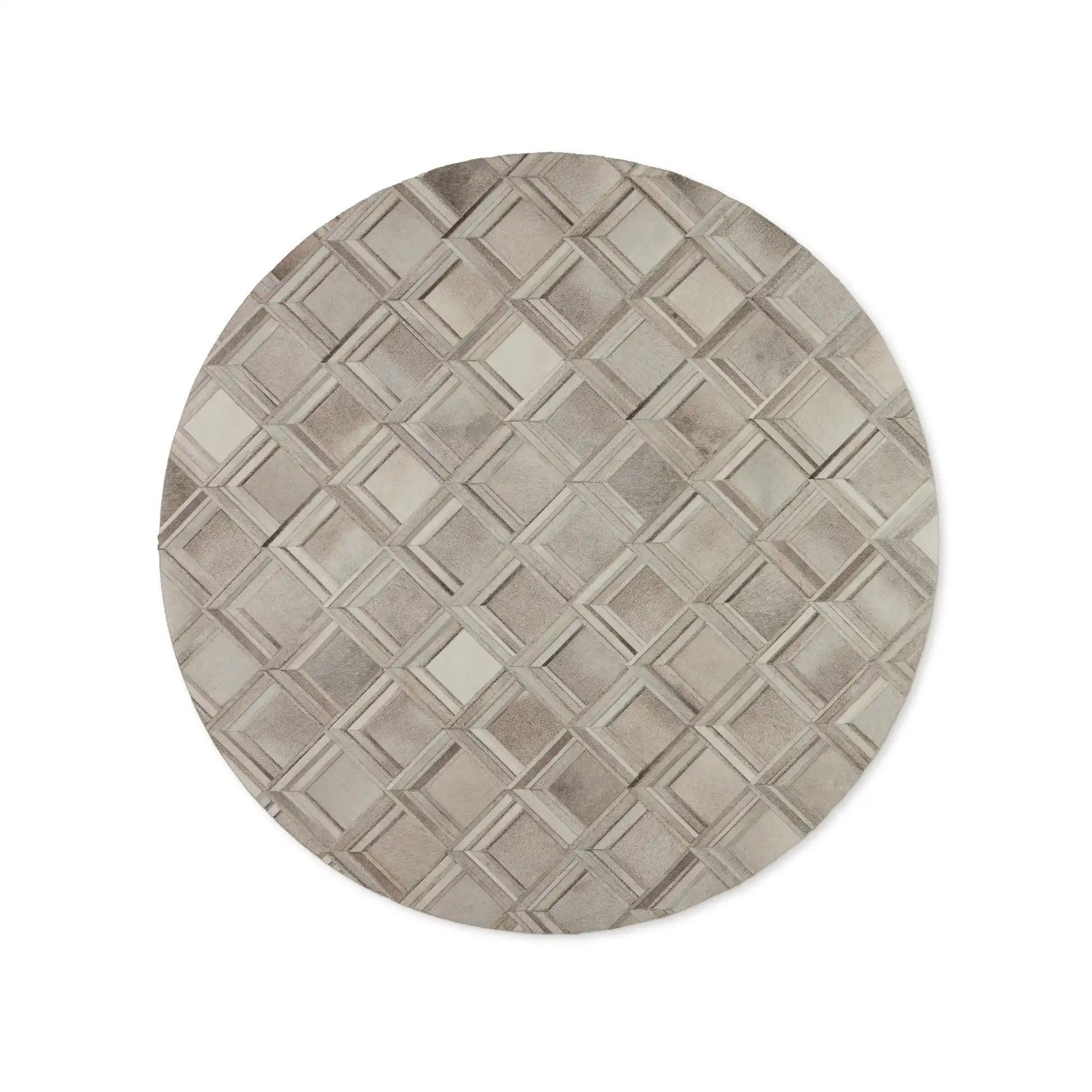 Grira Runder Teppich aus Naturfell Modern Luxuriöser geometrischer Teppich im Fell-Stil