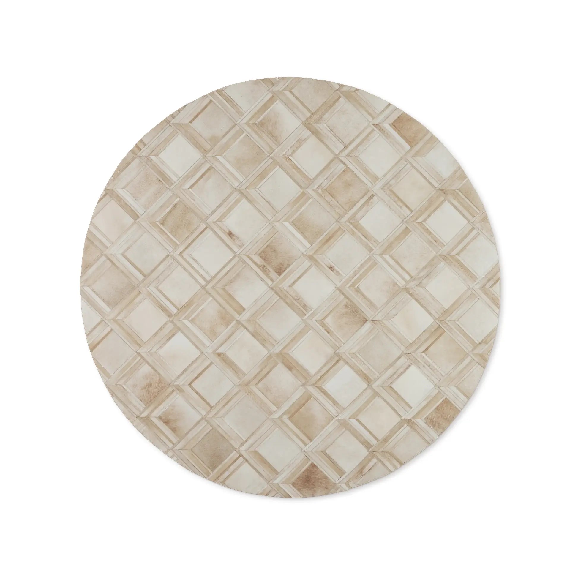 Grira Runder Teppich aus Naturfell Modern Luxuriöser geometrischer Teppich im Fell-Stil
