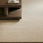 Hailen Ivory & Mocha Wool Hand Tufted Rug Versatile Cozy & Durable Carpet Transitional Minimalist Textured Style