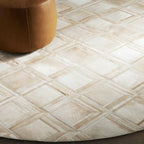 Grira Runder Teppich aus Naturfell Modern Luxuriöser geometrischer Teppich im Fell-Stil