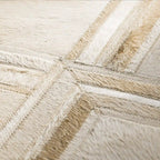 Grira Runder Teppich aus Naturfell Modern Luxuriöser geometrischer Teppich im Fell-Stil