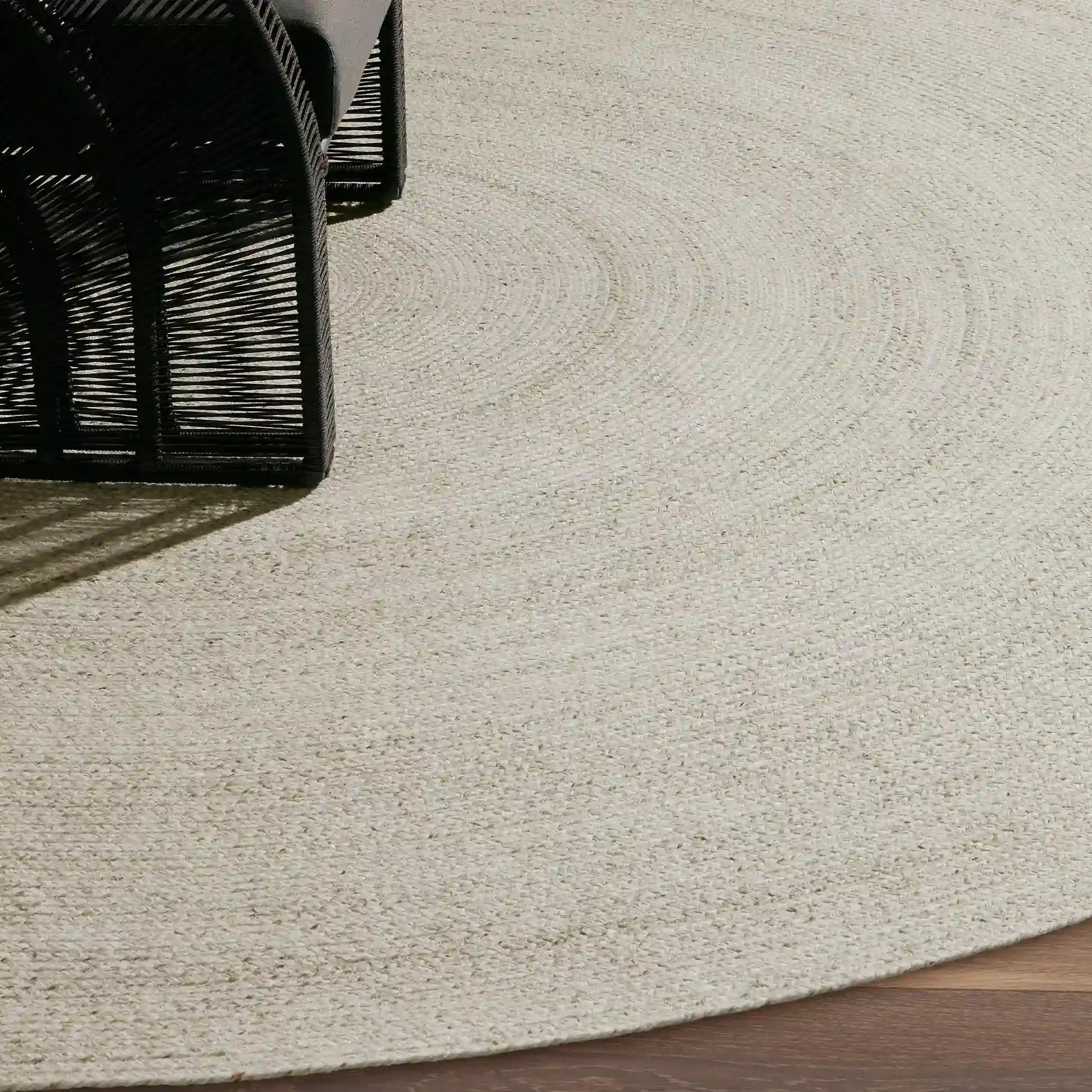 Sansa Handgetufteter runder Teppich Leistungsstark Entspannt Strapazierfähig & Vielseitig Moderner runder Teppich im Küstenstil mit Textur