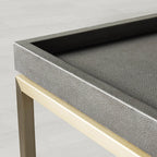 Malone Coffee Table with Leather Top & Steel Base Living Room Center Tea Table Cocktail Table Modern Style