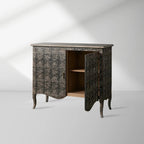 Amalfi Wood Sideboards Buffet Cabinet Hand-Painted Distressed Entrance Storage Cabinet