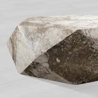 Lysa Onyx Couchtisch mit natürlichem Onyxstein, einzigartiger Holzrahmen, Cocktailtisch, Wohnzimmer, geometrischer Mittel-Teetisch