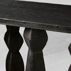 Rye Mango Wood Sculptural Entryway Console Table Vintage Art Style Hallway Entrance Table